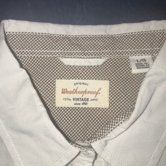 Weatherproof Vintage Long-Sleeve Shirt Tan Stone L - Picture 2 of 8